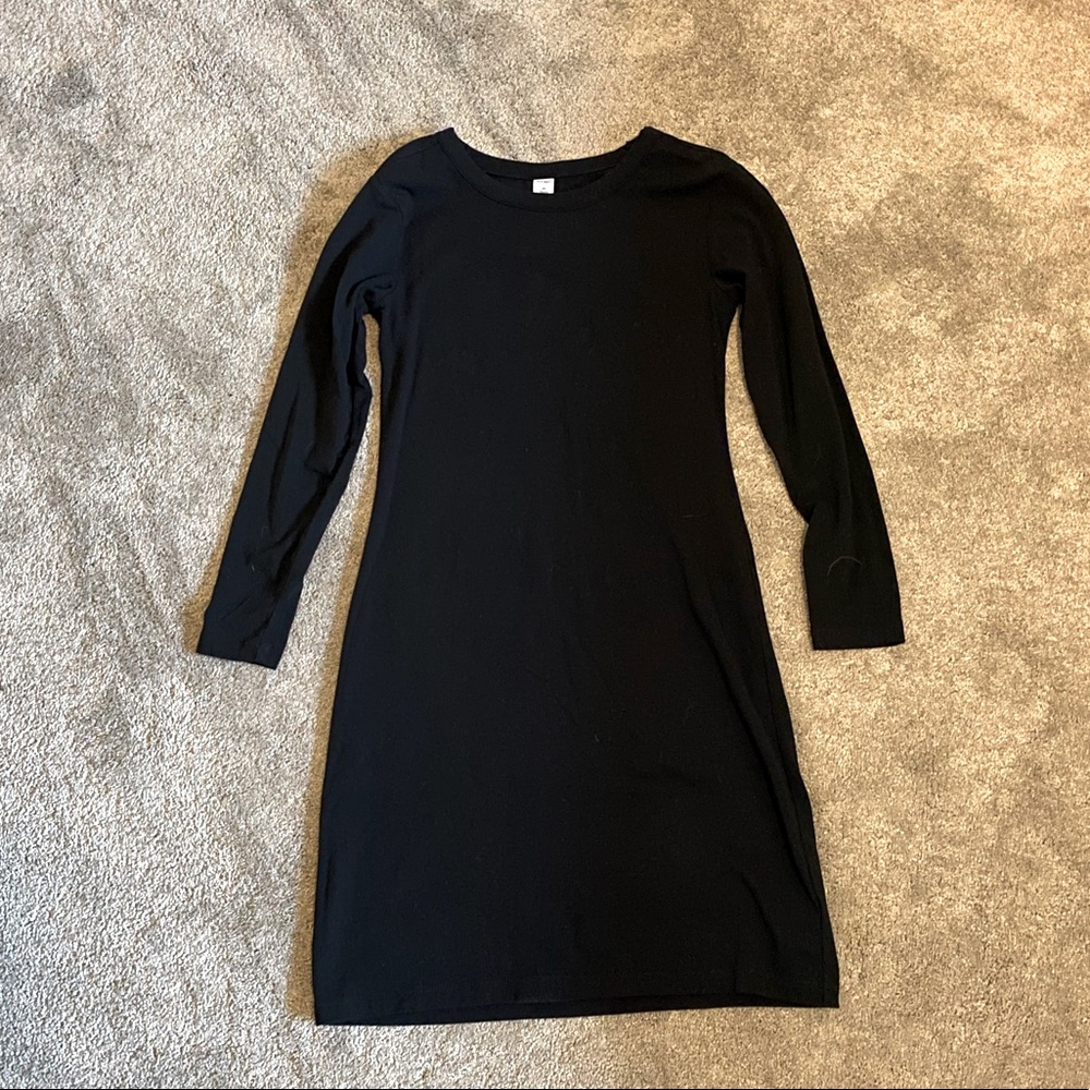 Black crew long sleeve tshirt dress - Old Navy XSP